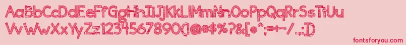 Ingrained Font – Red Fonts on Pink Background