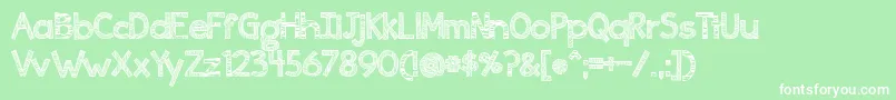 Ingrained Font – White Fonts on Green Background