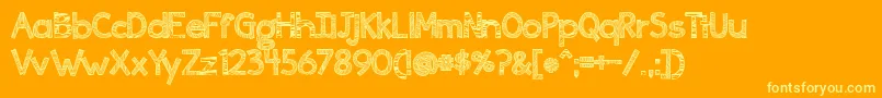 Ingrained Font – Yellow Fonts on Orange Background