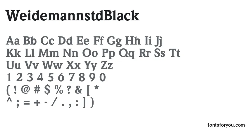 Шрифт WeidemannstdBlack – алфавит, цифры, специальные символы