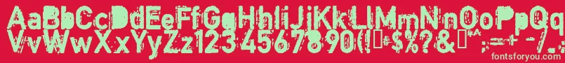 フォントCopyb – 赤い背景に緑の文字