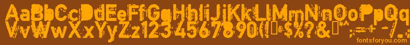 Copyb Font – Orange Fonts on Brown Background