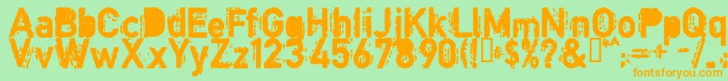 Copyb Font – Orange Fonts on Green Background