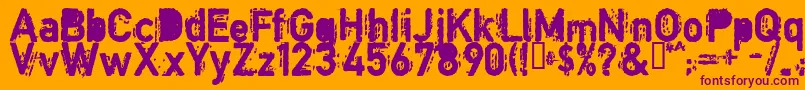 Copyb Font – Purple Fonts on Orange Background