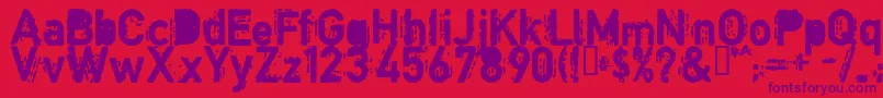フォントCopyb – 赤い背景に紫のフォント