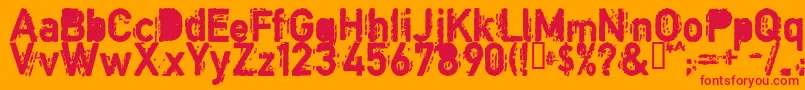 フォントCopyb – オレンジの背景に赤い文字