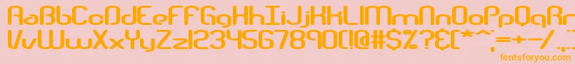 TelephasicBrk-Schriftart – Orangefarbene Schriften auf rosa Hintergrund