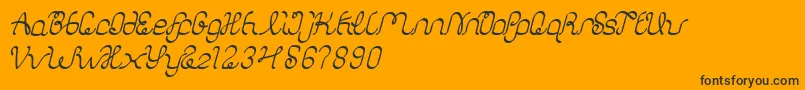 AuthenticLove-Schriftart – Schwarze Schriften auf orangefarbenem Hintergrund