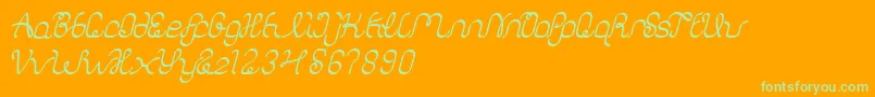 AuthenticLove-Schriftart – Grüne Schriften auf orangefarbenem Hintergrund