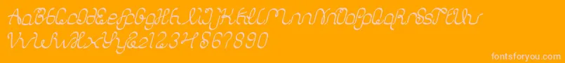 AuthenticLove-Schriftart – Rosa Schriften auf orangefarbenem Hintergrund