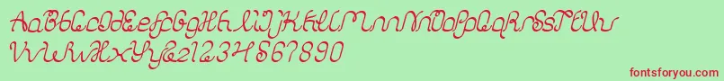 AuthenticLove Font – Red Fonts on Green Background