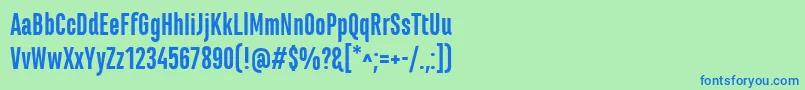 MarianinaCnFyBold Font – Blue Fonts on Green Background