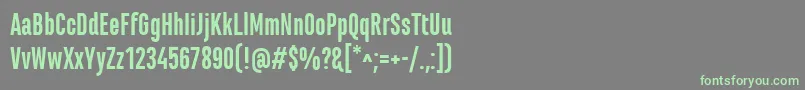 Czcionka MarianinaCnFyBold – zielone czcionki na szarym tle
