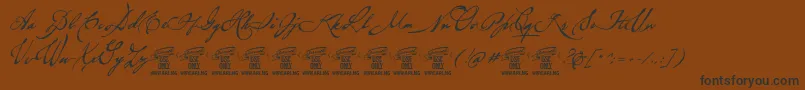 Шрифт BrevscriptPersonaluse – чёрные шрифты на коричневом фоне