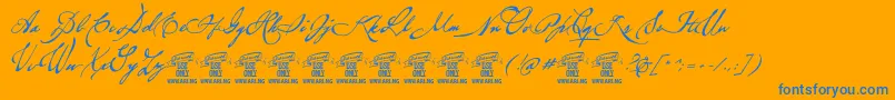 Подробнее о шрифте BrevscriptPersonaluse Шрифт BrevscriptPersonaluse – синие шрифты на оранжевом фоне