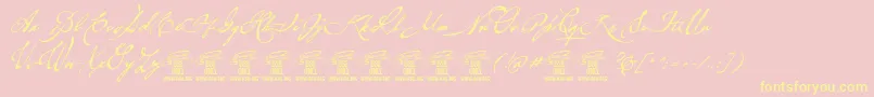 BrevscriptPersonaluse Font – Yellow Fonts on Pink Background