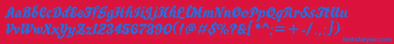 Truegritctt Font – Blue Fonts on Red Background