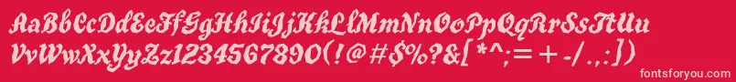 Truegritctt Font – Pink Fonts on Red Background