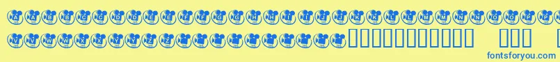 Fonte KrMovieTime – fontes azuis em um fundo amarelo