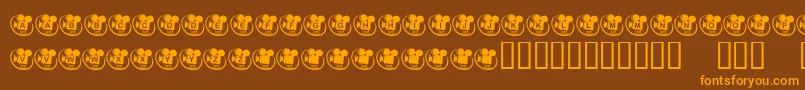 KrMovieTime-Schriftart – Orangefarbene Schriften auf braunem Hintergrund