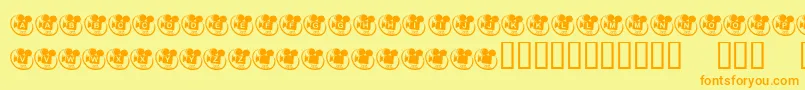 KrMovieTime Font – Orange Fonts on Yellow Background