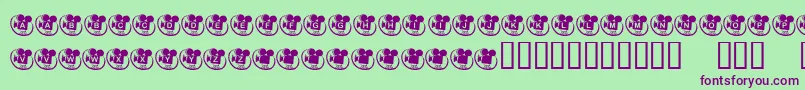 KrMovieTime Font – Purple Fonts on Green Background