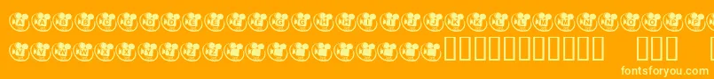 fuente KrMovieTime – Fuentes Amarillas Sobre Fondo Naranja