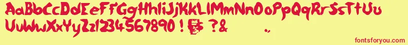 FreeMoney Font – Red Fonts on Yellow Background