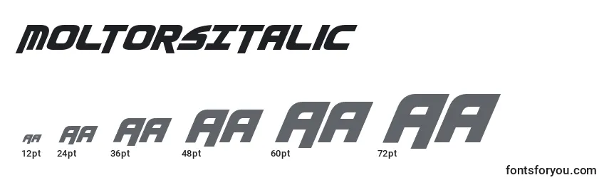 Размеры шрифта MoltorsItalic