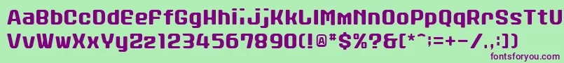 フォントStanleyAlphabet – 緑の背景に紫のフォント