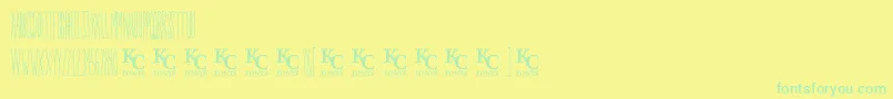 Inthegardendemo-Schriftart – Grüne Schriften auf gelbem Hintergrund