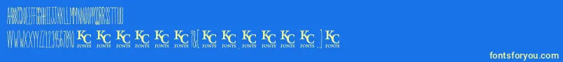 Inthegardendemo-Schriftart – Gelbe Schriften auf blauem Hintergrund