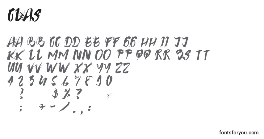 Fuente Clas - alfabeto, números, caracteres especiales