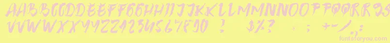 Clas Font – Pink Fonts on Yellow Background