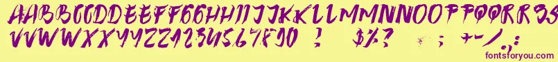 Clas Font – Purple Fonts on Yellow Background