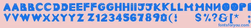 Animaltypefaces Font – Blue Fonts on Pink Background