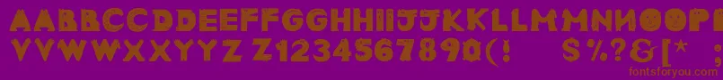 Animaltypefaces-fontti – ruskeat fontit violetilla taustalla