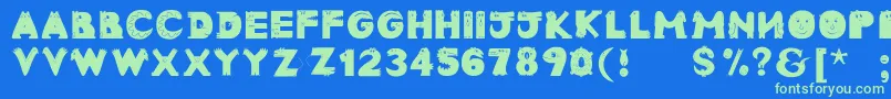 Fonte Animaltypefaces – fontes verdes em um fundo azul