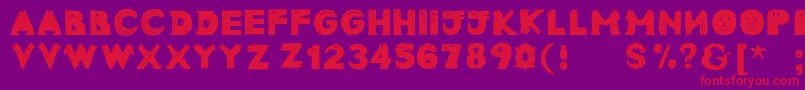 Animaltypefaces Font – Red Fonts on Purple Background