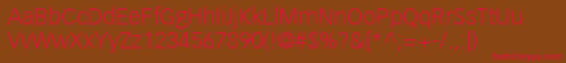 VectoraLt45Light Font – Red Fonts on Brown Background