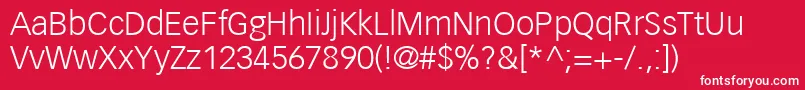 VectoraLt45Light Font – White Fonts on Red Background