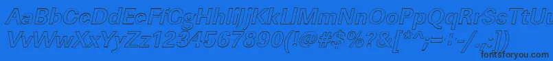 LinearouBolditalic Font – Black Fonts on Blue Background