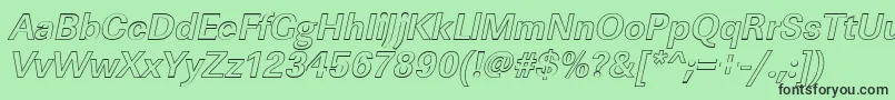 LinearouBolditalic Font – Black Fonts on Green Background