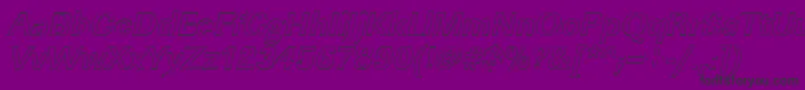 LinearouBolditalic Font – Black Fonts on Purple Background