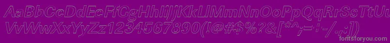 LinearouBolditalic-Schriftart – Graue Schriften auf violettem Hintergrund