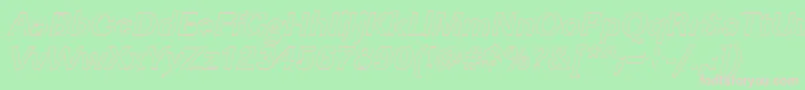 LinearouBolditalic Font – Pink Fonts on Green Background