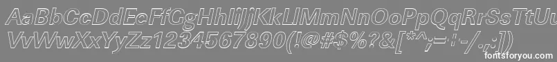 フォントLinearouBolditalic – 灰色の背景に白い文字