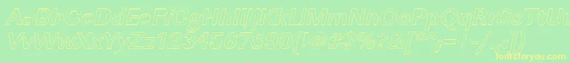 LinearouBolditalic Font – Yellow Fonts on Green Background