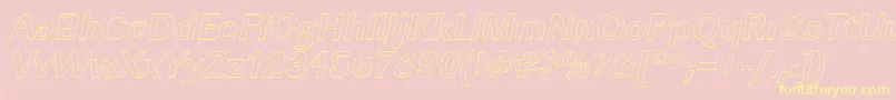 LinearouBolditalic-Schriftart – Gelbe Schriften auf rosa Hintergrund