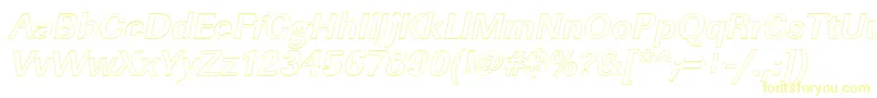 LinearouBolditalic Font – Yellow Fonts on White Background